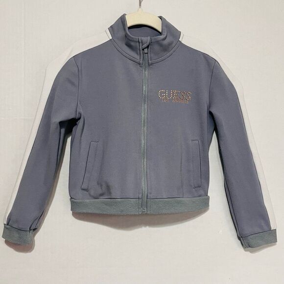 Guess Kids Gray Track Jacket Girls Size 5 - Picture 1 of 6